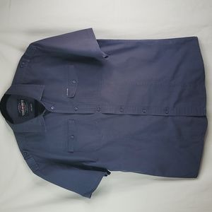 Ecko Unlimited blue button down short sleeve shirt sz 2XL